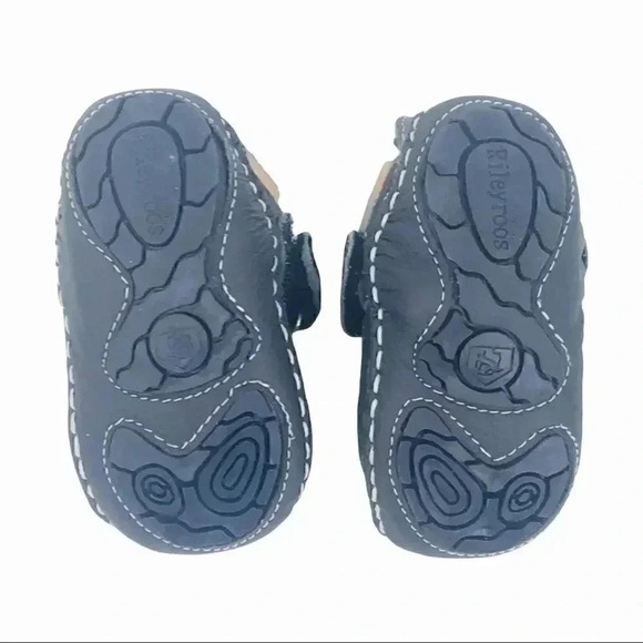 RILEYROOS SANDALS 3-6 MONTHS CHESSIE NAVY BABY WALKERS CLOSED TOE LEATHER SHOES - Picture 4 of 15